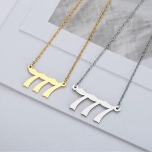 Gold plated 777 angel number necklace